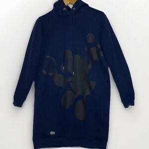 Disney X Lacoste Women's Navy Tennis Minnie Mouse Sz 40 Tennis Long Hoodie Dress